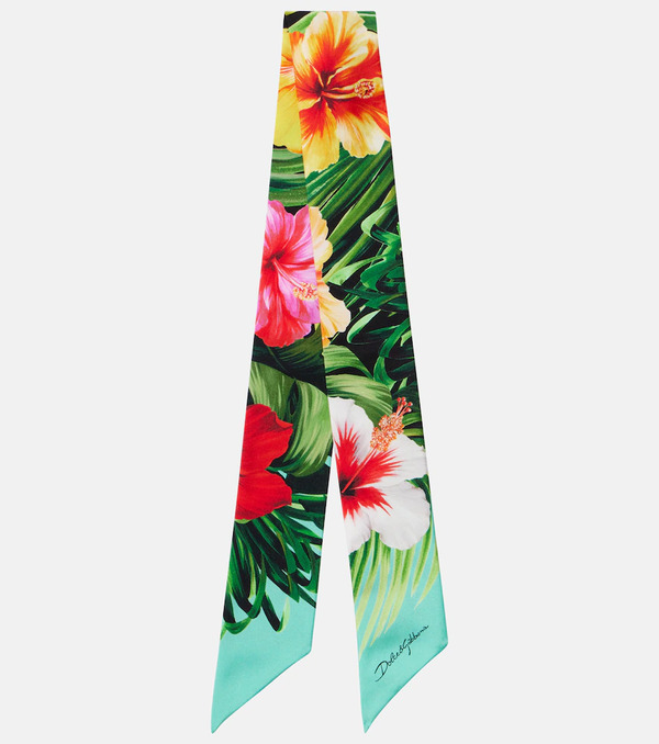  Dolce&gabbana Dolce&gabbana Floral Silk Twill Scarf 