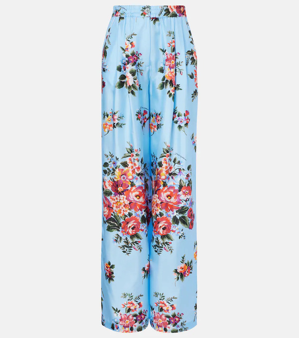  Dolce&gabbana Dolce&gabbana Floral Silk Wide-leg Pants 