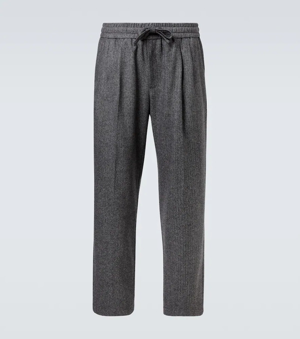  Dolce&gabbana Dolce&gabbana Herringbone Wool-blend Wide-leg Pants 