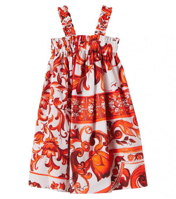  Dolce&gabbana Kids Dolce&gabbana Kids Majolica Cotton Dress 