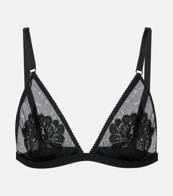  Dolce&gabbana Dolce&gabbana Lace-trimmed Mesh Bra Top 