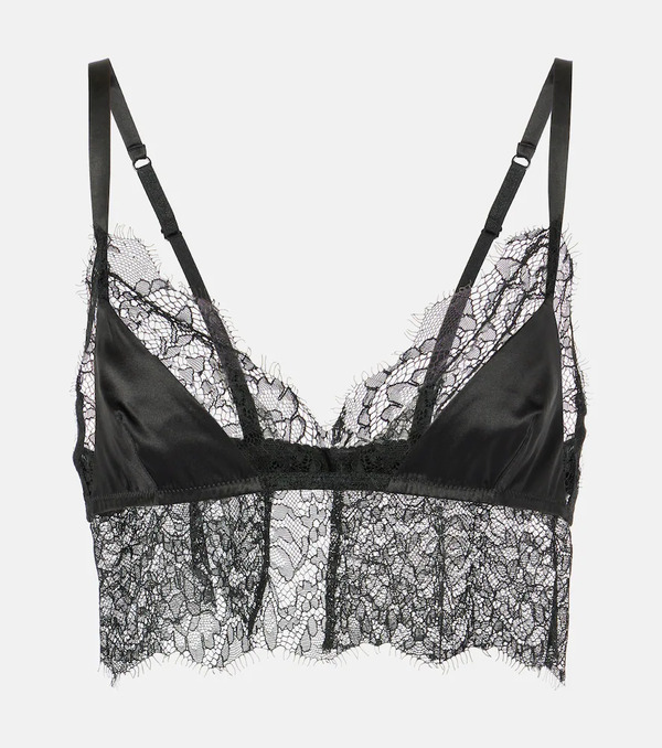  Dolce&gabbana Dolce&gabbana Lace-trimmed Satin Bralette 
