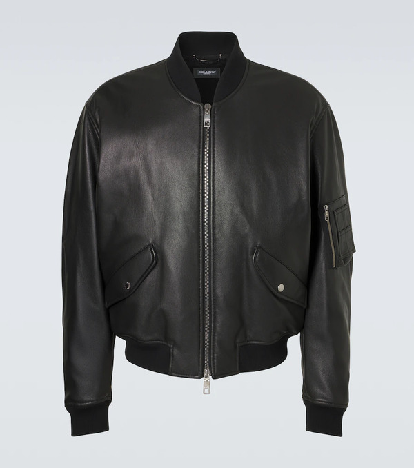  Dolce&gabbana Dolce&gabbana Leather Bomber Jacket 