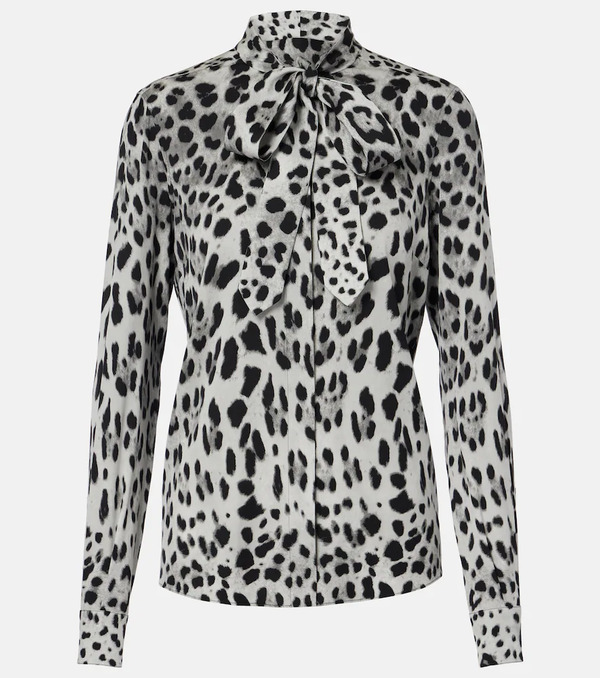  Dolce&gabbana Dolce&gabbana Leopard-print Silk-blend Blouse 