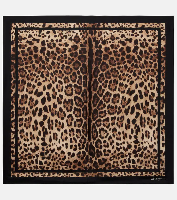  Dolce&gabbana Dolce&gabbana Leopard-print Silk Scarf 