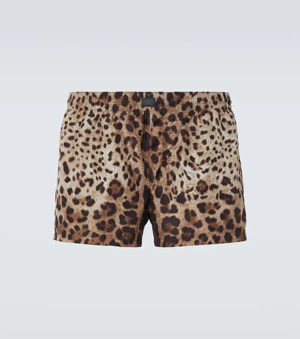  Dolce&gabbana Dolce&gabbana Leopard-print Swim Trunks 