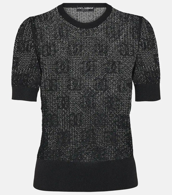  Dolce&gabbana Dolce&gabbana Logo Lace-stitched Jacquard Sweater 