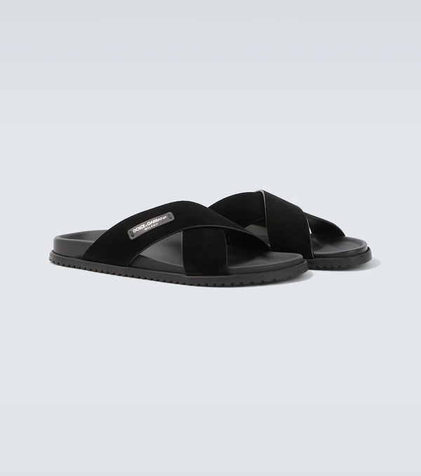 Dolce&gabbana Dolce&gabbana Logo Suede Sandals 