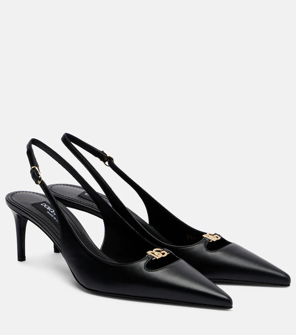  Dolce&gabbana Dolce&gabbana Lollo Dg 60 Leather Slingback Pumps 