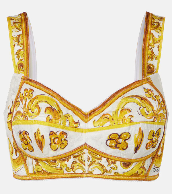  Dolce&gabbana Dolce&gabbana Majolica Poplin Crop Top 