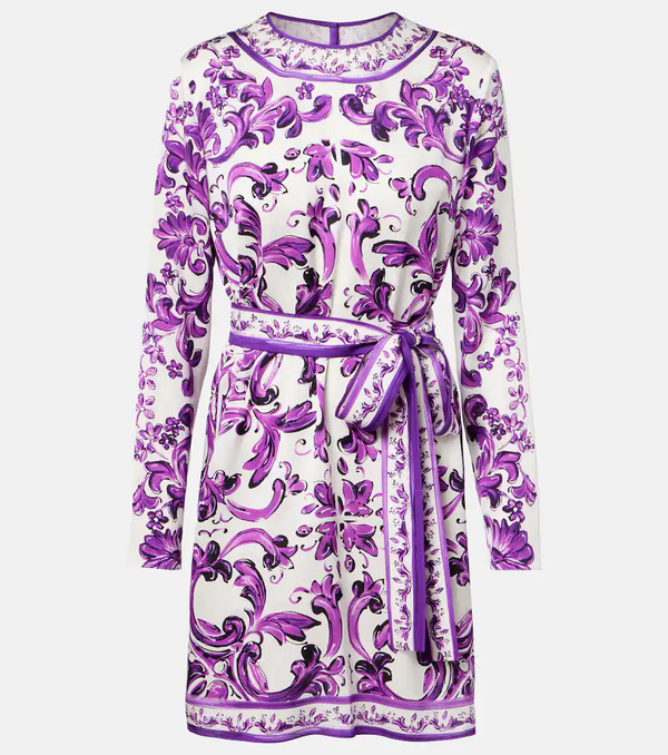  Dolce&gabbana Dolce&gabbana Majolica Silk-blend Minidress 