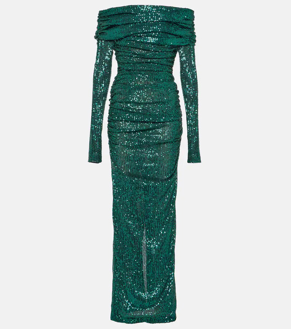  Dolce&gabbana Dolce&gabbana Off-shoulder Sequined Gown 