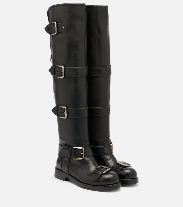  Dolce&gabbana Dolce&gabbana Over-the-knee Leather Biker Boots 