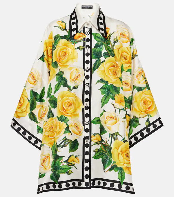  Dolce&gabbana Dolce&gabbana Oversized Floral Silk Shirt 