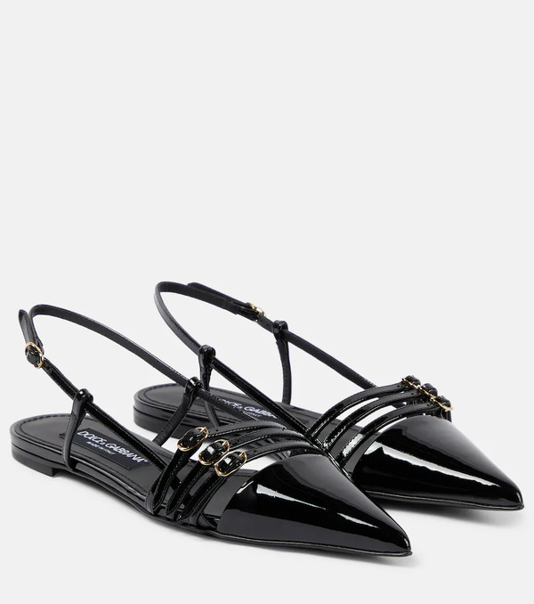  Dolce&gabbana Dolce&gabbana Patent Leather Slingback Ballet Flats 