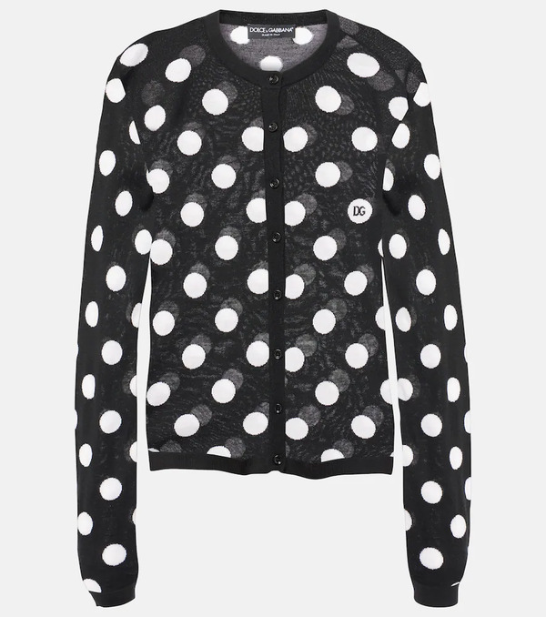  Dolce&gabbana Dolce&gabbana Polka-dot Wool And Silk Cardigan 