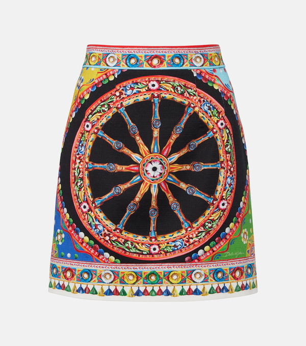  Dolce&gabbana Dolce&gabbana Printed Cotton Miniskirt 