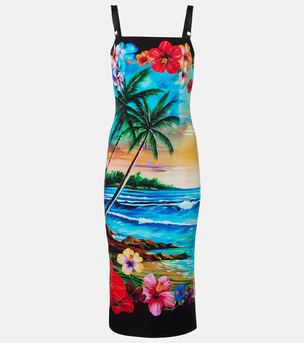  Dolce&gabbana Dolce&gabbana Printed Silk-blend Midi Dress 