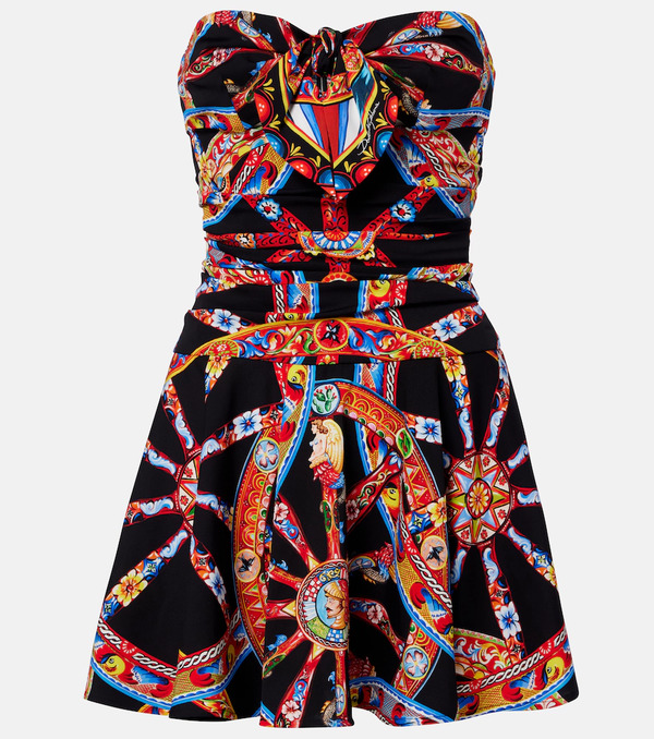  Dolce&gabbana Dolce&gabbana Printed Silk-blend Minidress 
