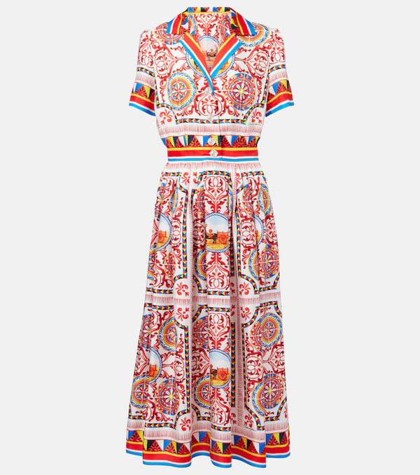  Dolce&gabbana Dolce&gabbana Printed Silk Midi Dress 