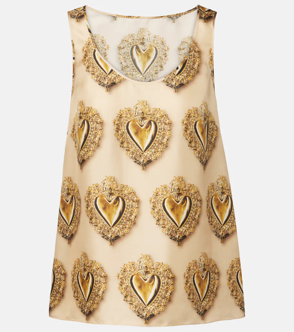  Dolce&gabbana Dolce&gabbana Printed Silk Satin Top 