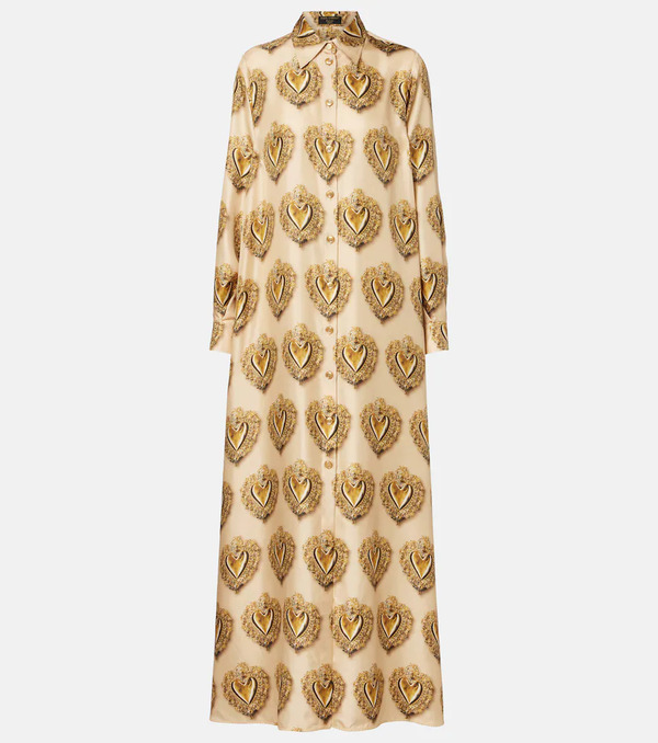  Dolce&gabbana Dolce&gabbana Printed Silk Shirt Dress 
