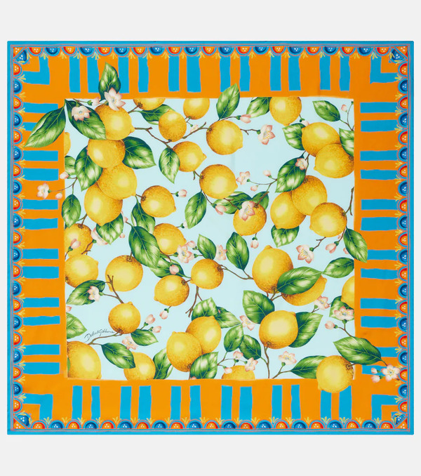  Dolce&gabbana Dolce&gabbana Printed Silk Twill Scarf 