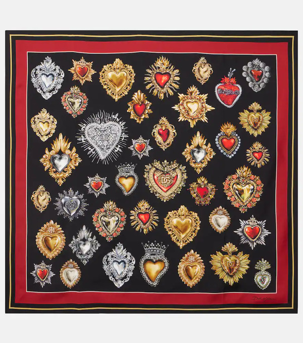  Dolce&gabbana Dolce&gabbana Printed Silk Twill Scarf 