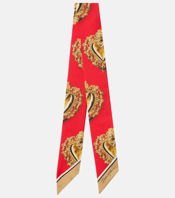  Dolce&gabbana Dolce&gabbana Printed Silk Twill Scarf 