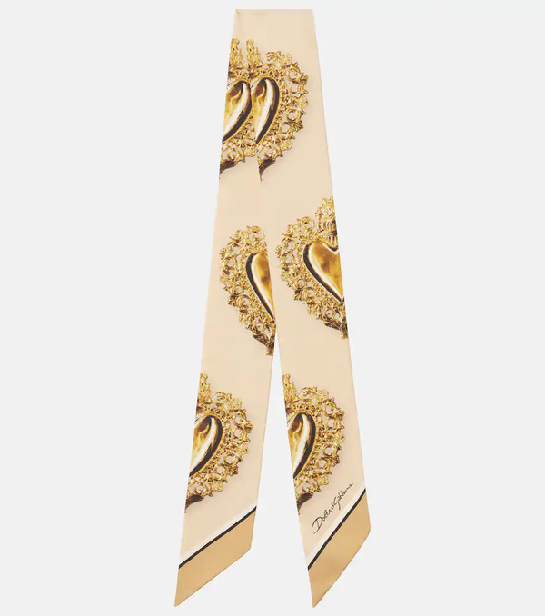  Dolce&gabbana Dolce&gabbana Printed Silk Twill Scarf 