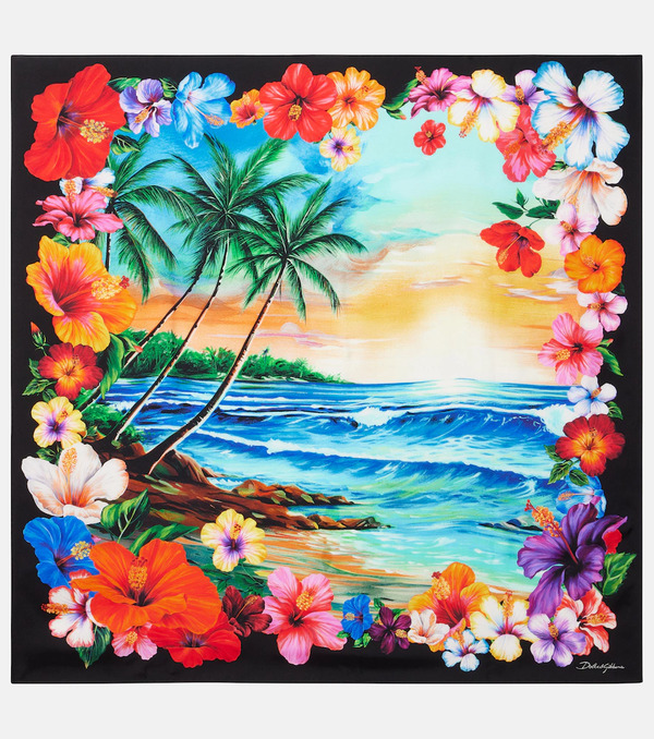  Dolce&gabbana Dolce&gabbana Printed Silk Twill Scarf 