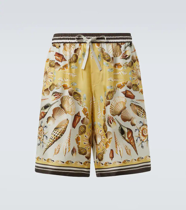  Dolce&gabbana Dolce&gabbana Printed Silk Twill Shorts 