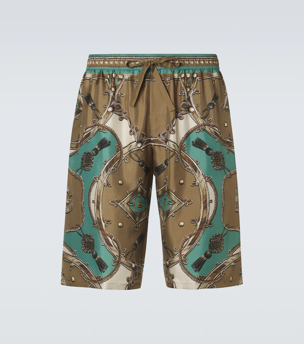  Dolce&gabbana Dolce&gabbana Printed Silk Twill Shorts 