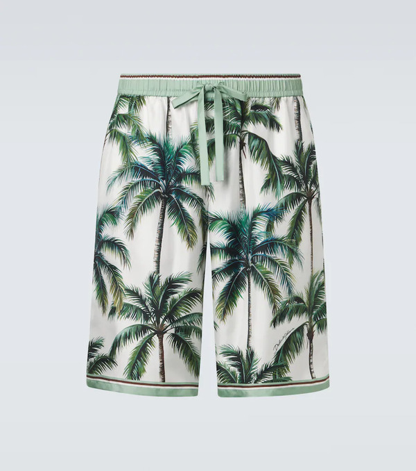 Dolce&gabbana Dolce&gabbana Printed Silk Twill Shorts 
