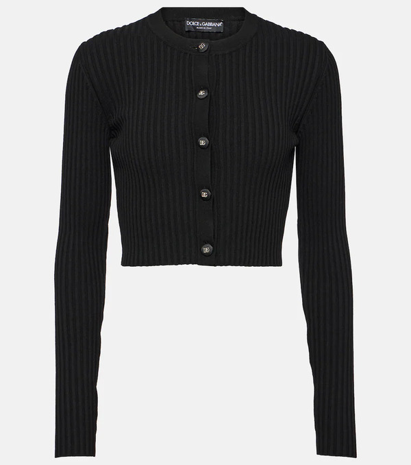  Dolce&gabbana Dolce&gabbana Ribbed-knit Cropped Cardigan 