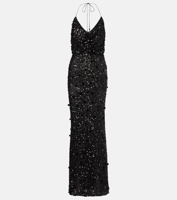  Dolce&gabbana Dolce&gabbana Sequined Halterneck Gown 
