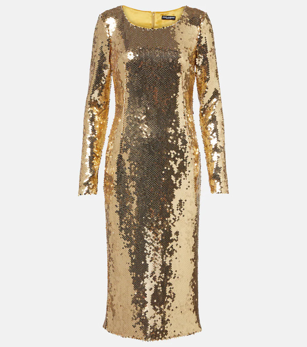  Dolce&gabbana Dolce&gabbana Sequined Midi Dress 