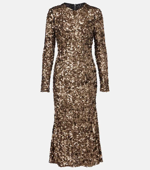  Dolce&gabbana Dolce&gabbana Sequined Midi Dress 