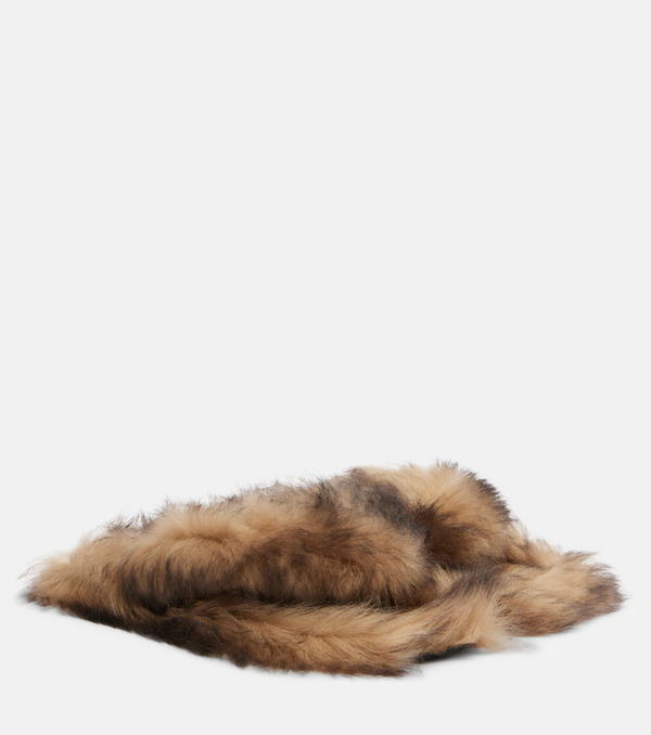  Dolce&gabbana Dolce&gabbana Shearling Thong Sandals 