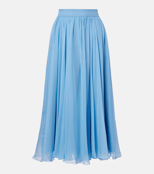  Dolce&gabbana Dolce&gabbana Silk Chiffon Midi Skirt 