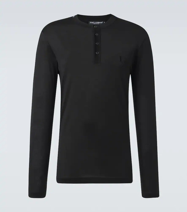  Dolce&gabbana Dolce&gabbana Silk Henley Shirt 