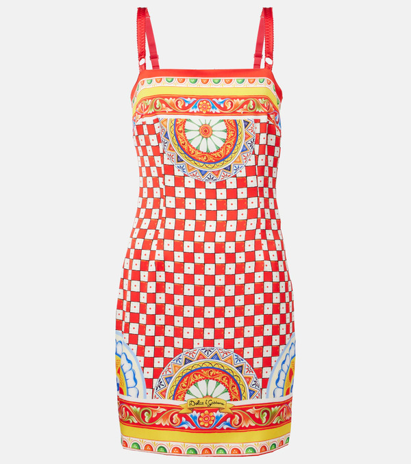  Dolce&gabbana Dolce&gabbana Taormina Printed Silk-blend Minidress 