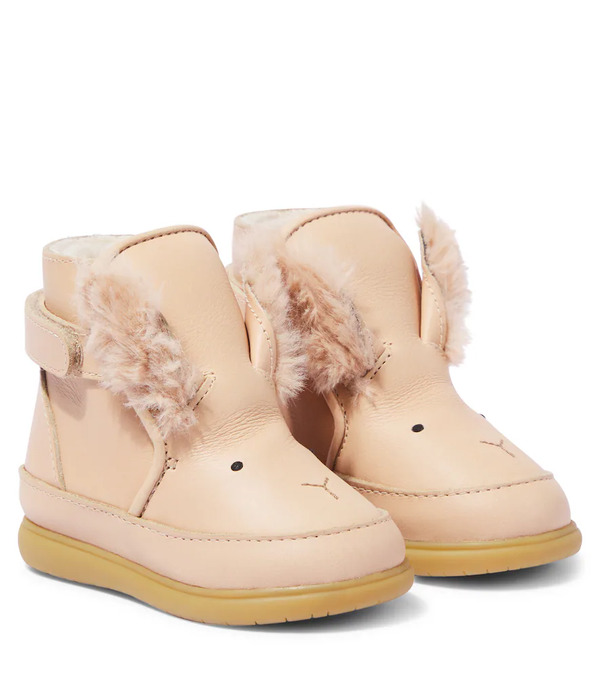  Donsje Donsje Baby Wadudu Shearling-trimmed Leather Boots 