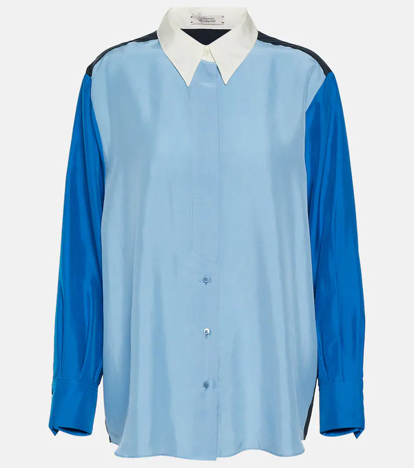  Dorothee Schumacher Dorothee Schumacher Colorblock Silk Blouse 