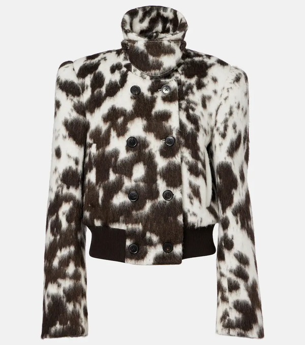  Dries Van Noten Dries Van Noten Animal-printed Wool-blend Jacket 