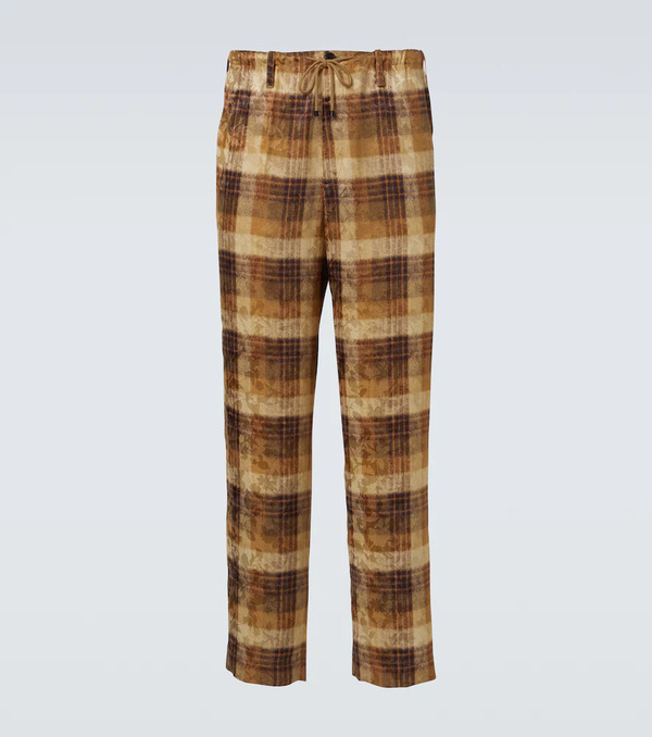  Dries Van Noten Dries Van Noten Checked Jacquard Straight Pants 