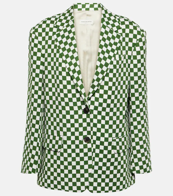 Dries Van Noten Dries Van Noten Checked Single-breasted Blazer 