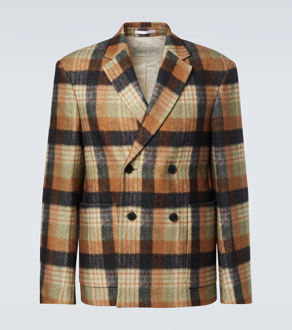  Dries Van Noten Dries Van Noten Checked Wool Blazer 