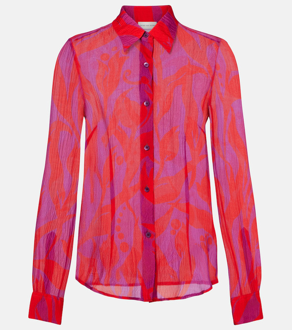  Dries Van Noten Dries Van Noten Cloudy Printed Silk Shirt 