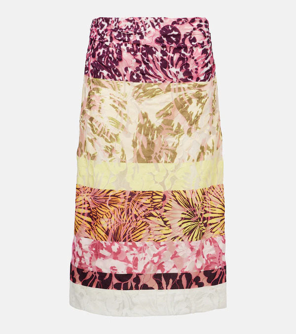  Dries Van Noten Dries Van Noten Colorblocked Gathered Midi Skirt 